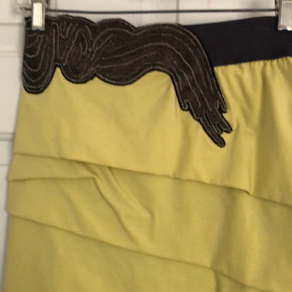 Yigal Azrouel Skirt Yellow with elastic Embellished Skirt_5 - Picture 2 of 5